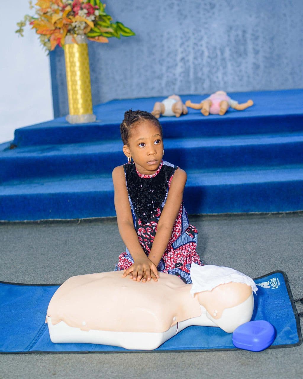 Michelle practicing CPR
